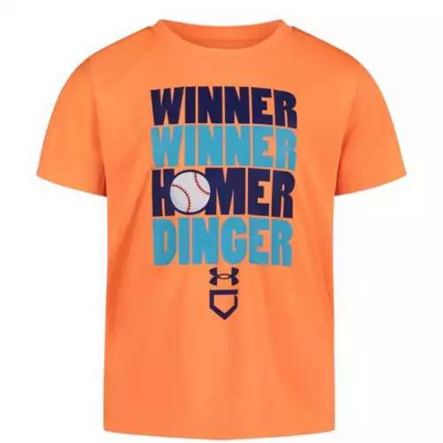 Shirts * | Toddler Under Armour Winner Winner Short Sleeve T-Shirt Orange