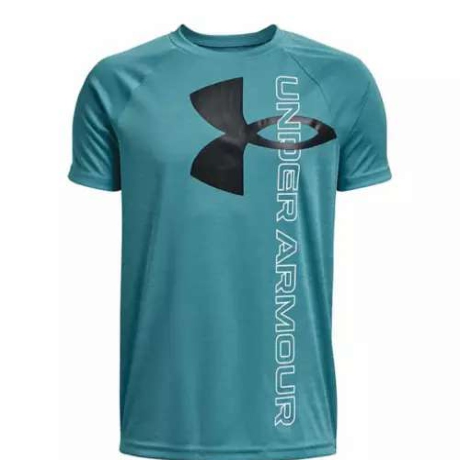 Shirts * | Boys' Under Armour Split Logo Hybrid Tech Short Sleeve T-Shirt