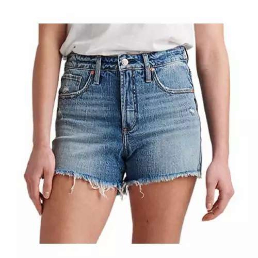 Shorts * | Women'S Silver Jeans Co. Beau High Rise Jean Shorts Indigo 262