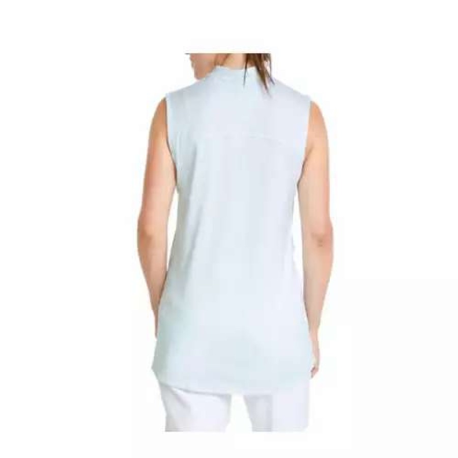 Shirts * | Women'S Puma Cloudspun Jungle Sleeveless Golf Polo Sea