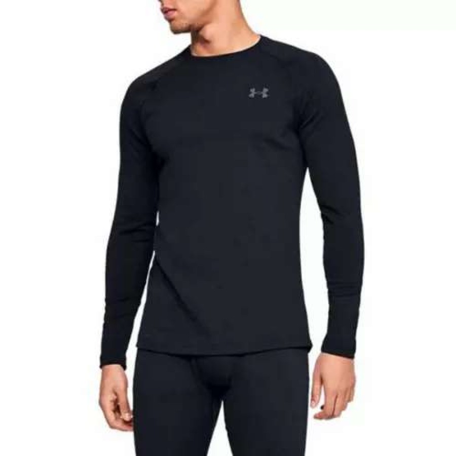 Shirts * | Men'S Under Armour Coldgear 2.0 Baselayer Crew Black/Pitch Grey