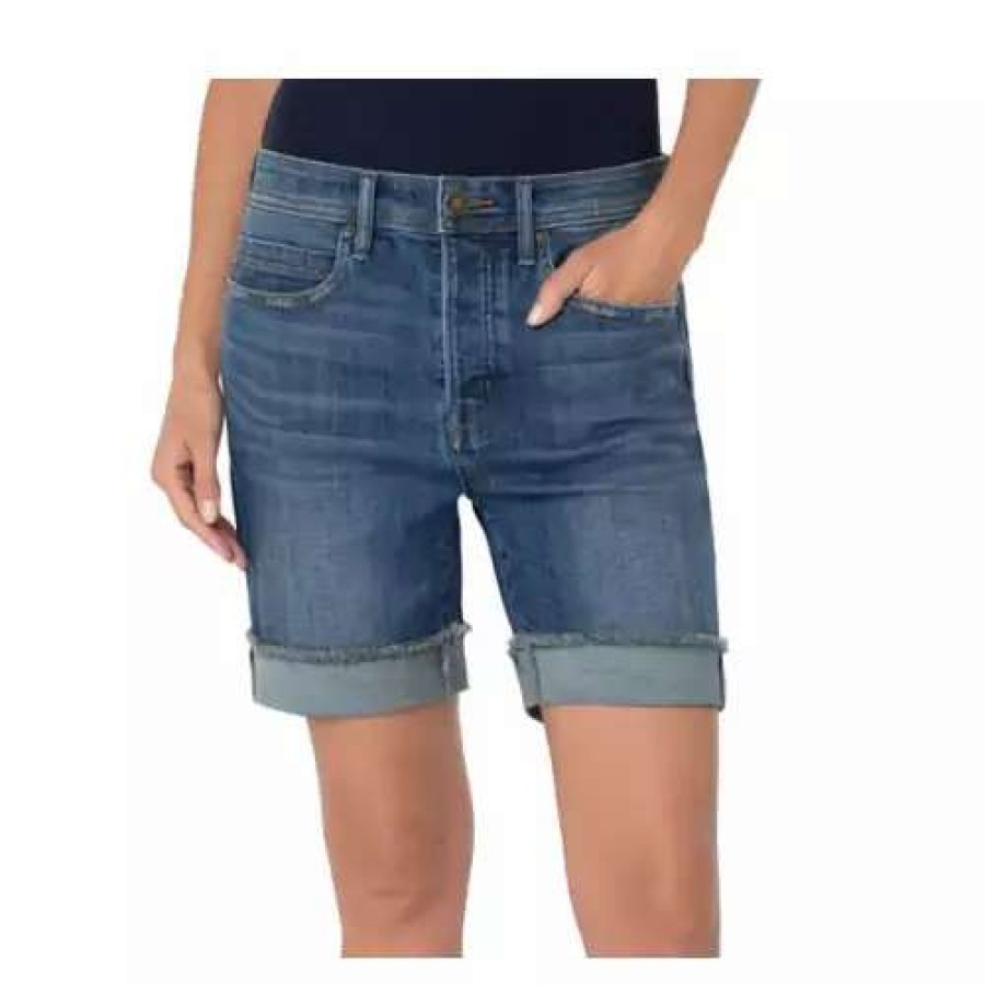 Shorts * | Women'S Liverpool Los Angeles The Keeper Fray Cuff Jean Shorts Lumis