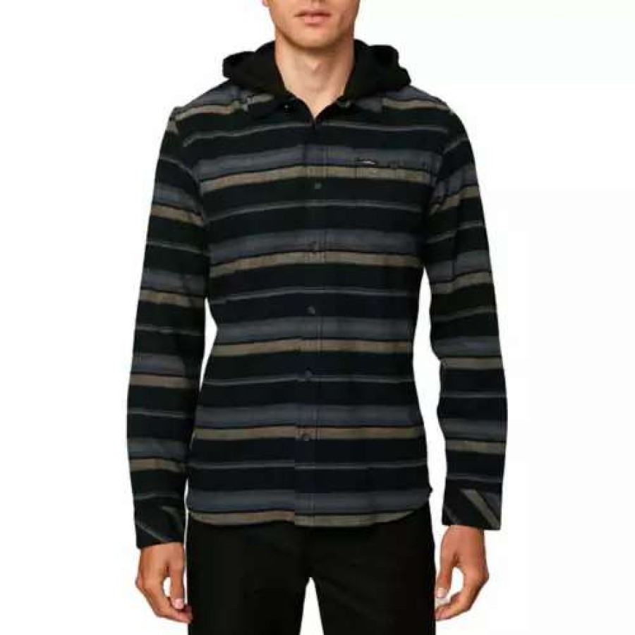 Shirts * | Men'S O'Neill Redmond Button Up Hoodie Black