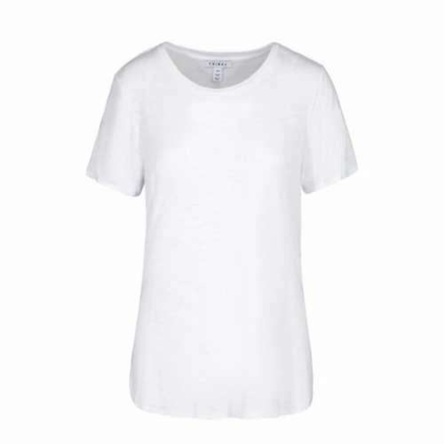 Shirts * | Women'S Tribal Side Slit Crew T-Shirt White