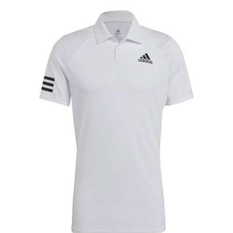 Shirts * | Men'S Adidas Tennis Club 3-Stripes Polo Shirt White Black