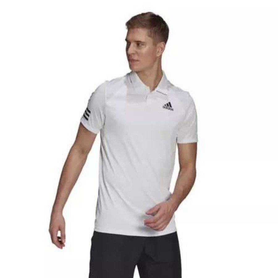 Shirts * | Men'S Adidas Tennis Club 3-Stripes Polo Shirt White Black