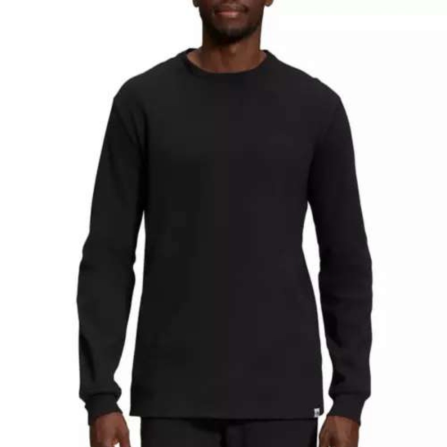 Shirts * | Men'S The North Face Waffle Long Sleeve Crew T-Shirt Black