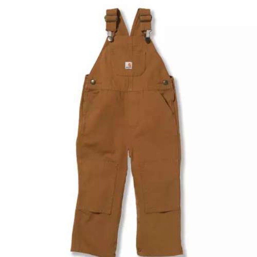 Bibs & Overalls * | Toddler Boys' Carhartt Bib Overalls Carhartt Brown