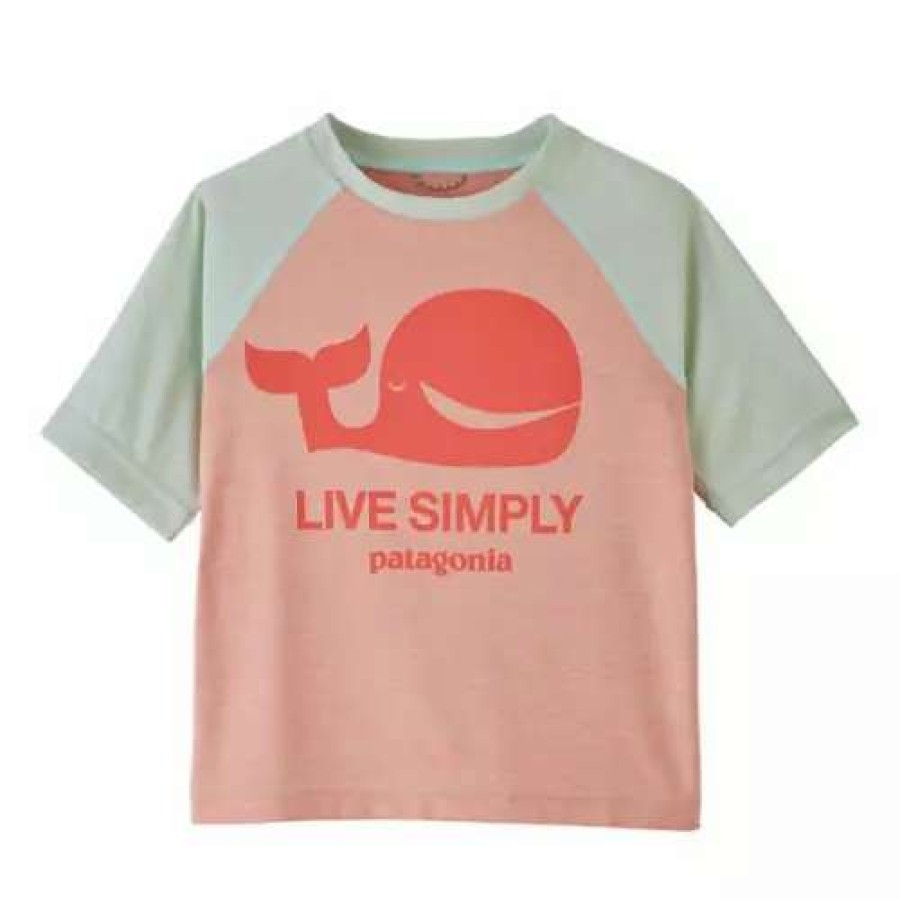 Shirts * | Toddler Girls' Patagonia Cap Cool Daily T-Shirt Live Simply Whale: Flaming