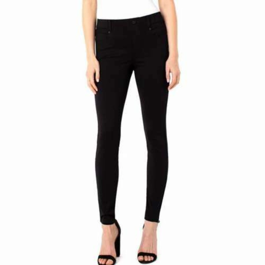 Pants * | Women'S Liverpool Los Angeles Gia Glider Pull On Super Stretch Ponte Pants Black