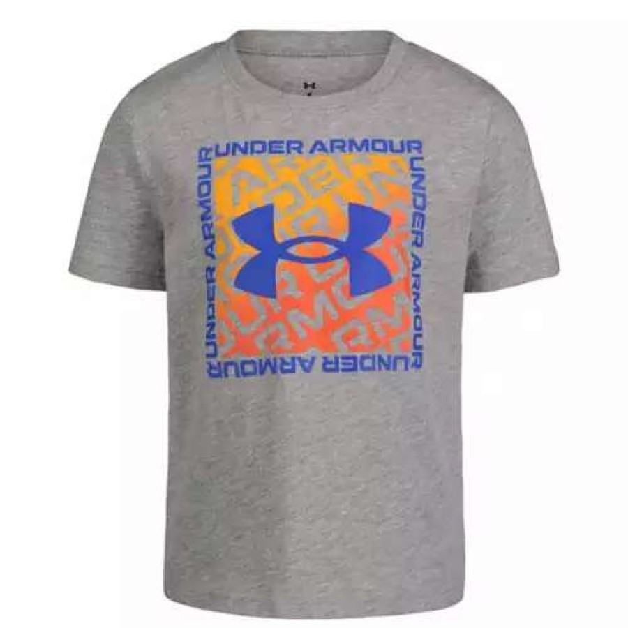 Shirts * | Boys' Under Armour Trail Fade T-Shirt Grey Heather