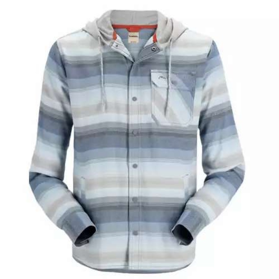 Shirts * | Men'S Simms M'S Santee Flannel Hoody Navy