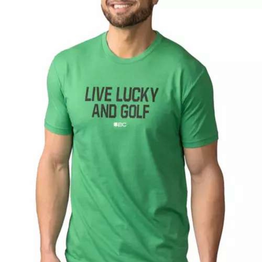 Shirts * | Men'S Black Clover Luck Golf T-Shirt Kelly Green