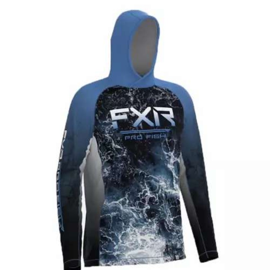 Shirts * | Men'S Fxr Derby Upf Pullover Hoodie Dark Steel Ripple