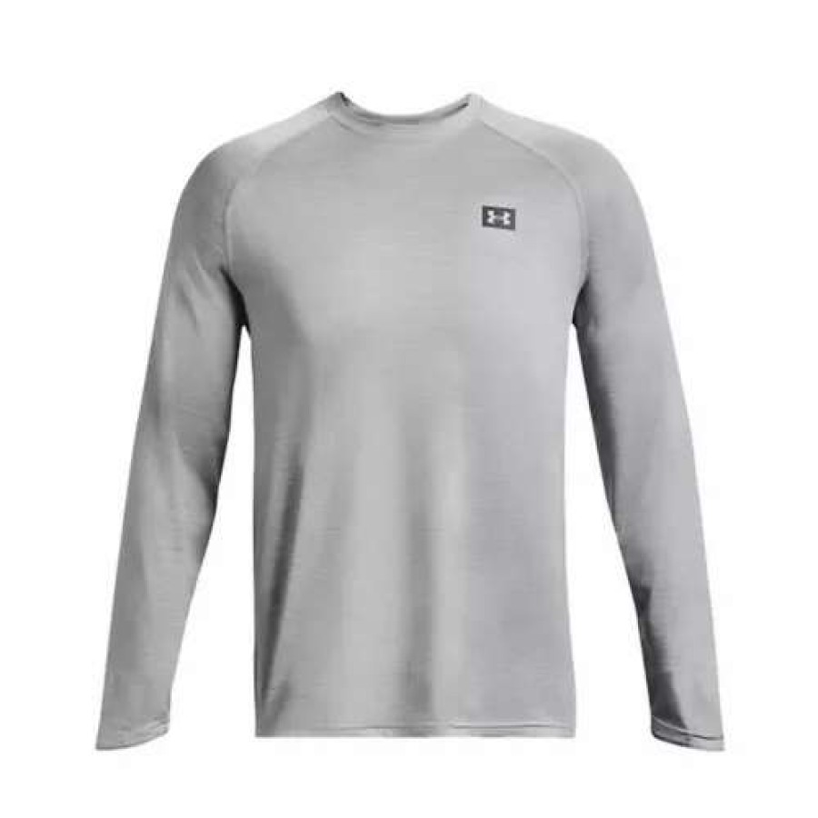 Shirts * | Men'S Under Armour Blue Water Long Sleeve Mod Grey Heather