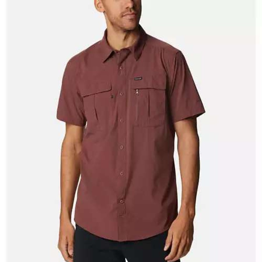 Shirts * | Men'S Columbia Newton Ridge Ii Short Sleeve Shirt Light Raisin