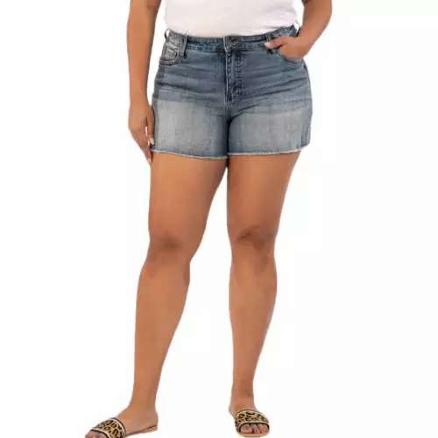 Shorts * | Women'S Kut From The Kloth Kut Plus Gidget Fray Jean Shorts Consold