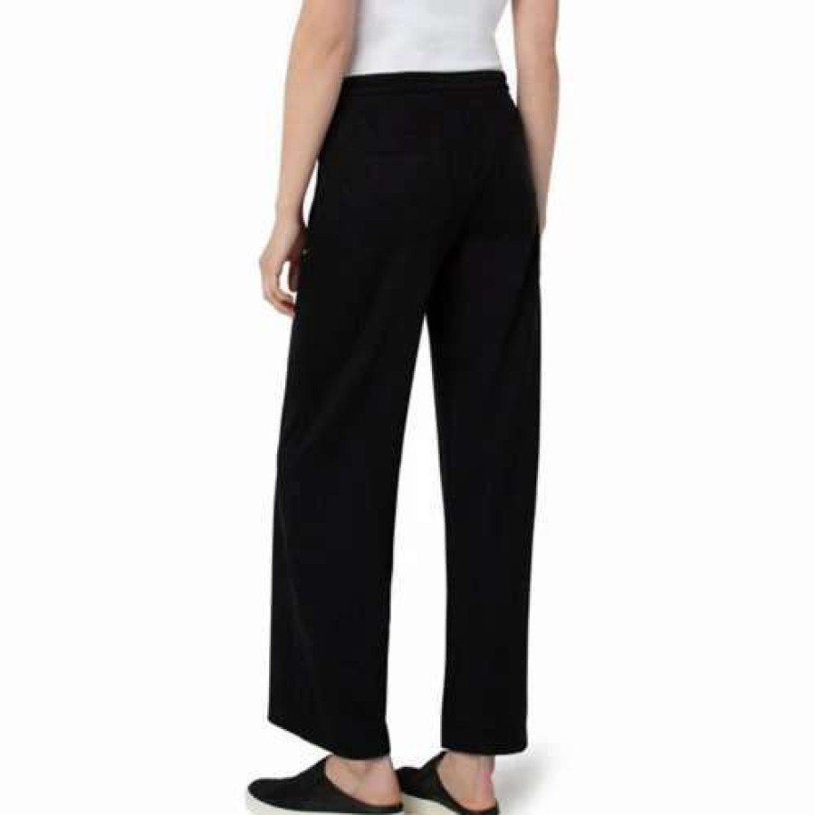 Pants * | Womens' Liverpool Los Angeles Pull On Drawstring Wide Leg Pants Black