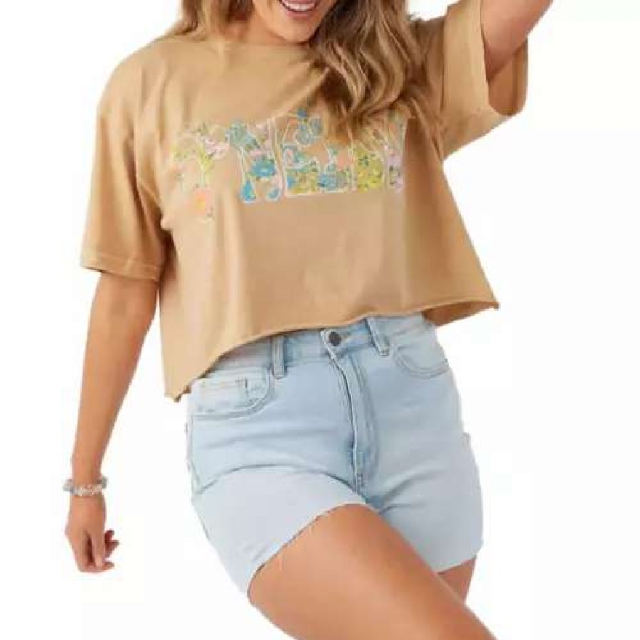 Shirts * | Women'S O'Neill Wild Flower Power T-Shirt Khaki