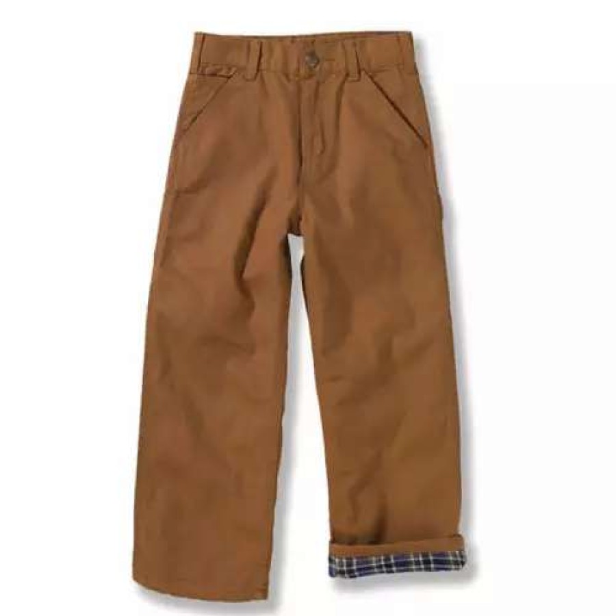 Pants * | Carhartt Flannel Lined Canvas Dungaree Brown