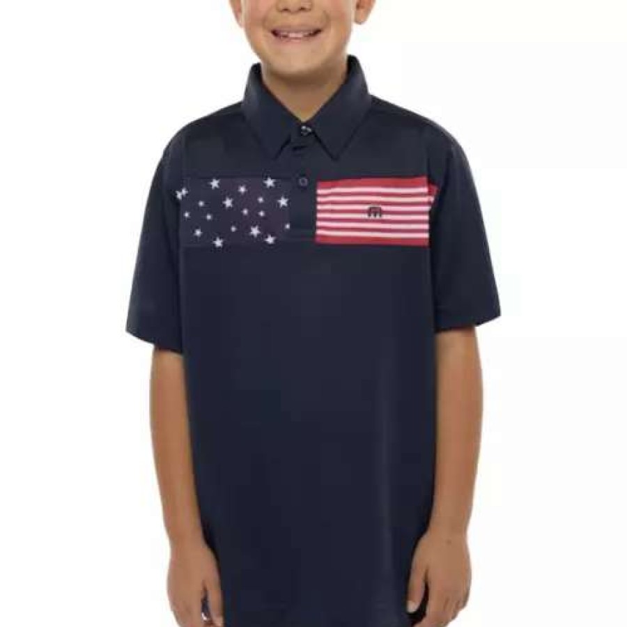 Shirts * | Boys' Travismathew J Sea To Sea Short Sleeve Polo Blue Nights