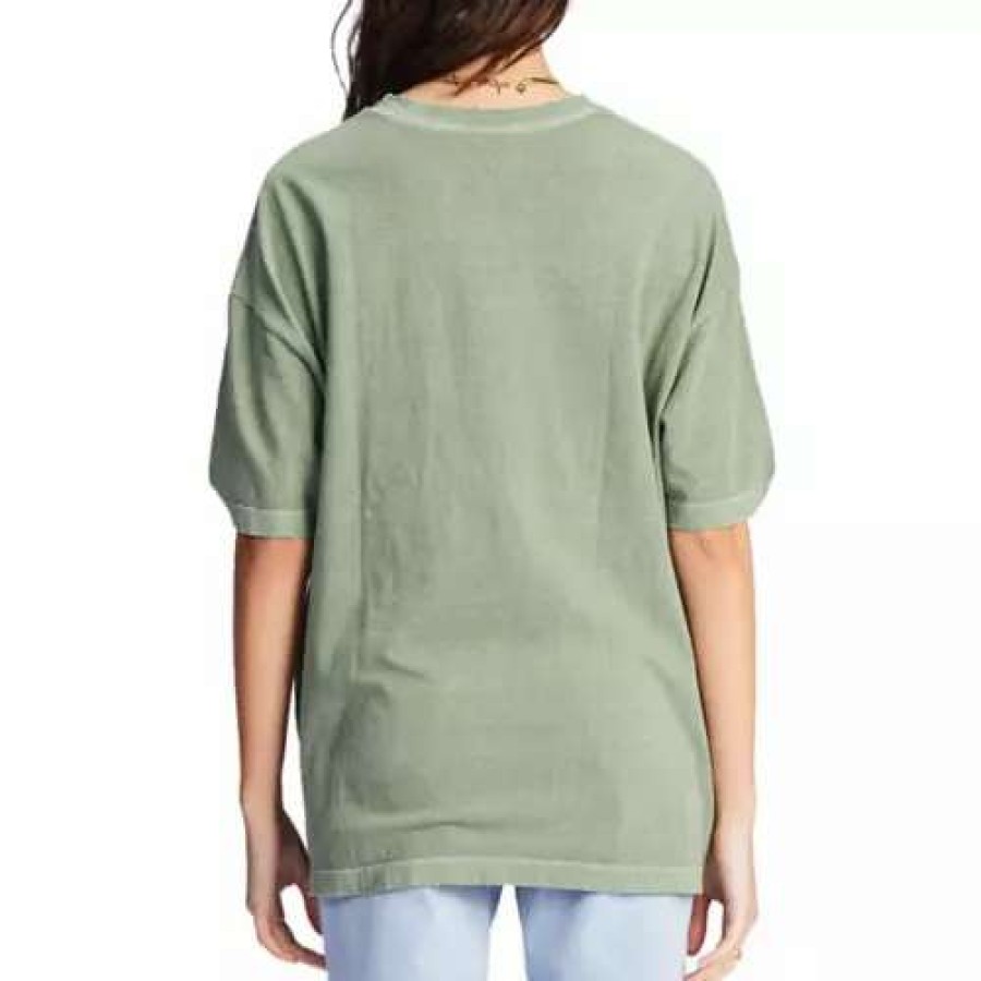 Shirts * | Women'S Billabong Islands In The Sun Oversized Graphic Boyfriend T-Shirt Army