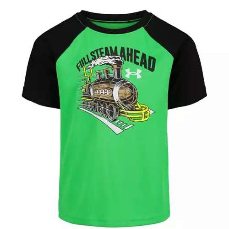 Shirts * | Boys' Under Armour Full Steam T-Shirt Green/Black