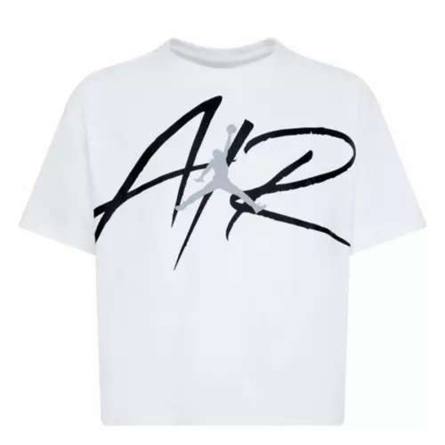 Shirts * | Girls' Jordan Signature Air T-Shirt White