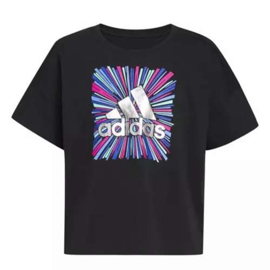 Shirts * | Girls' Adidas Loose Box T-Shirt Adi Black