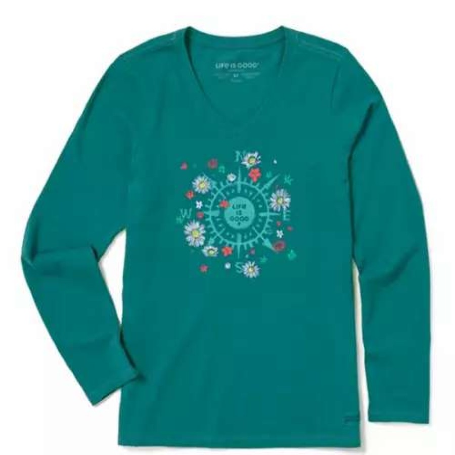 Shirts * | Women'S Life Is Good Beauty In All Directions Long Sleeve T-Shirt Spruce Green