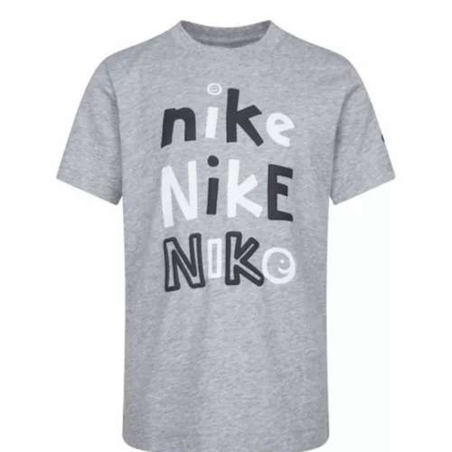 Shirts * | Kids' Nike Graphic T-Shirt Dark Grey Heather