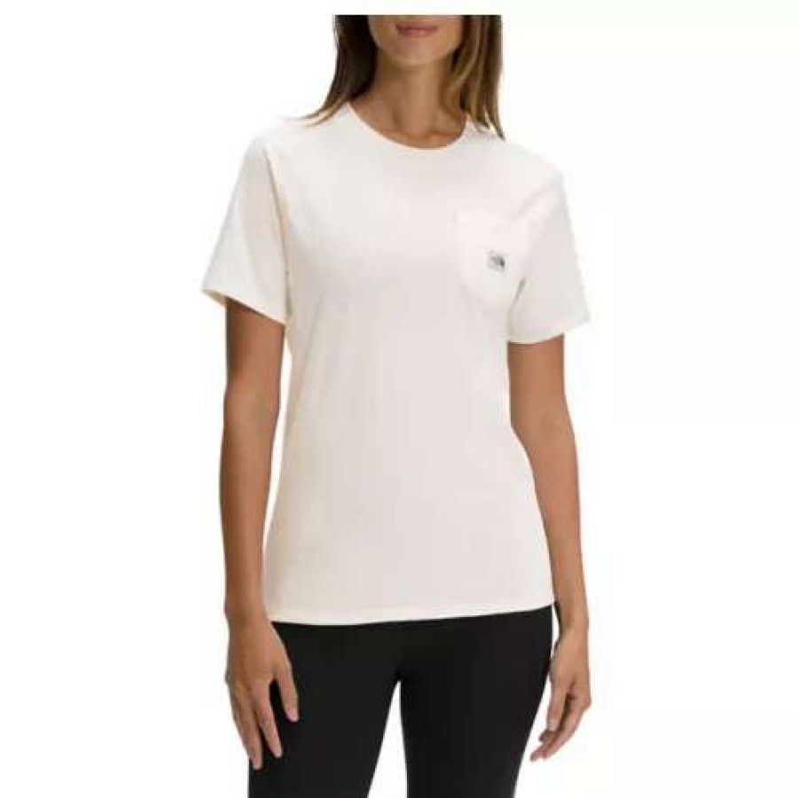 Shirts * | Women'S The North Face Logo Heritage Patch Pocket T-Shirt Gardenia White