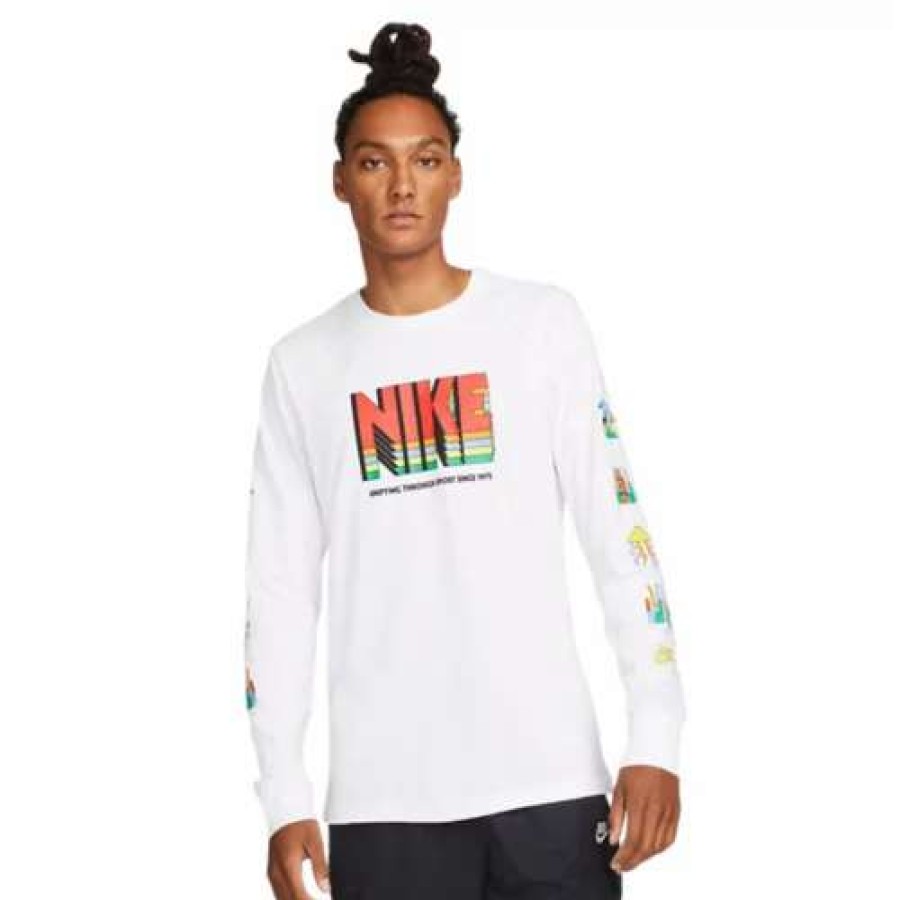 Shirts * | Men'S Nike Sportswear Love Graphic Long Sleeve T-Shirt White