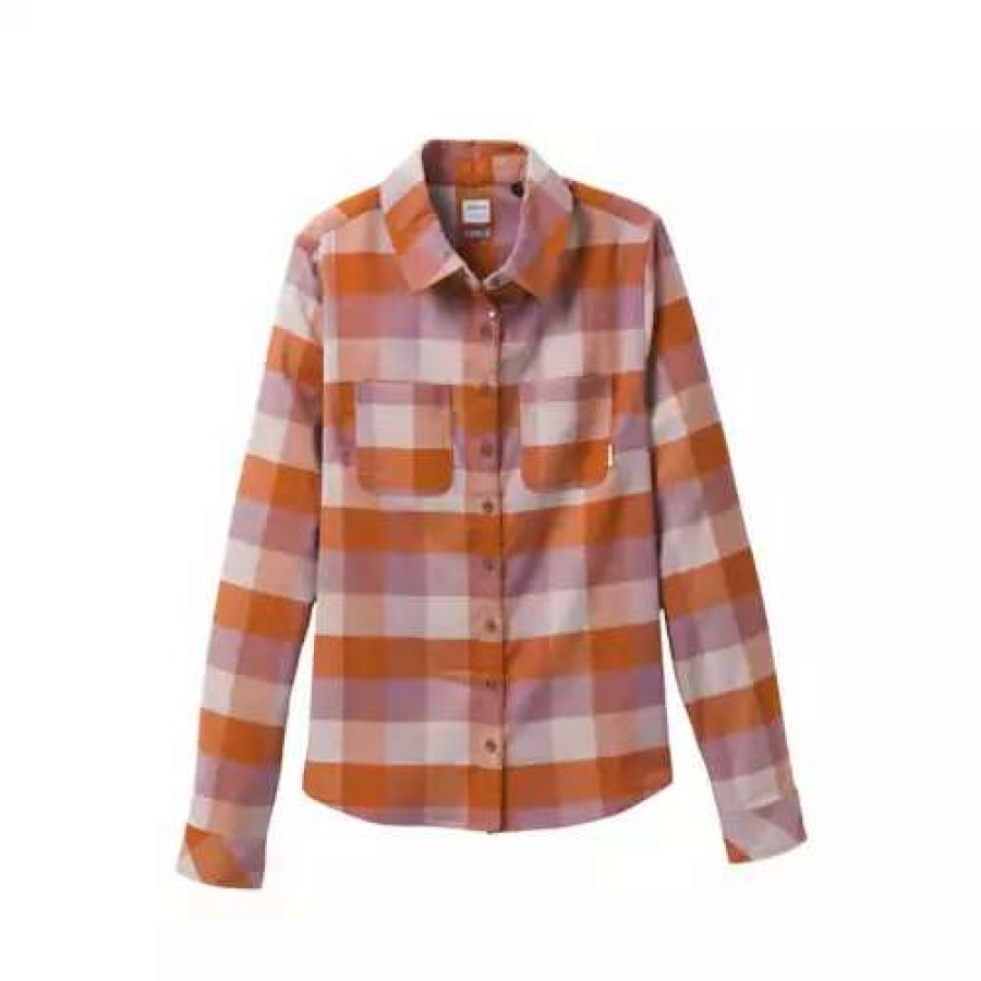 Shirts * | Women'S Prana Meadow Run Flannel Shirt Red Clay