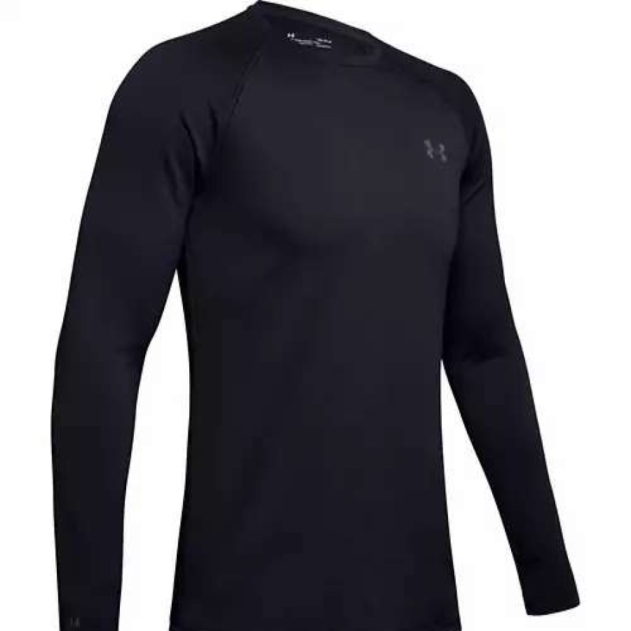 Shirts * | Men'S Under Armour Coldgear 3.0 Baselayer Crew Black/Pitch Grey