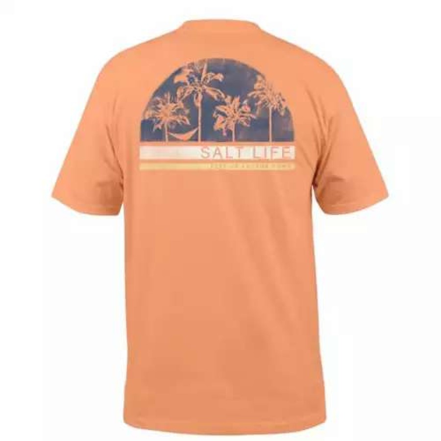 Shirts * | Men'S Salt Life Sun Stripes T-Shirt Grapefruit