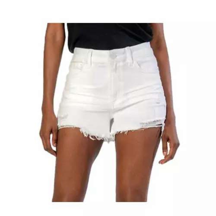 Shorts * | Women'S Kut From The Kloth Jane High Rise Long Jean Shorts Optic White