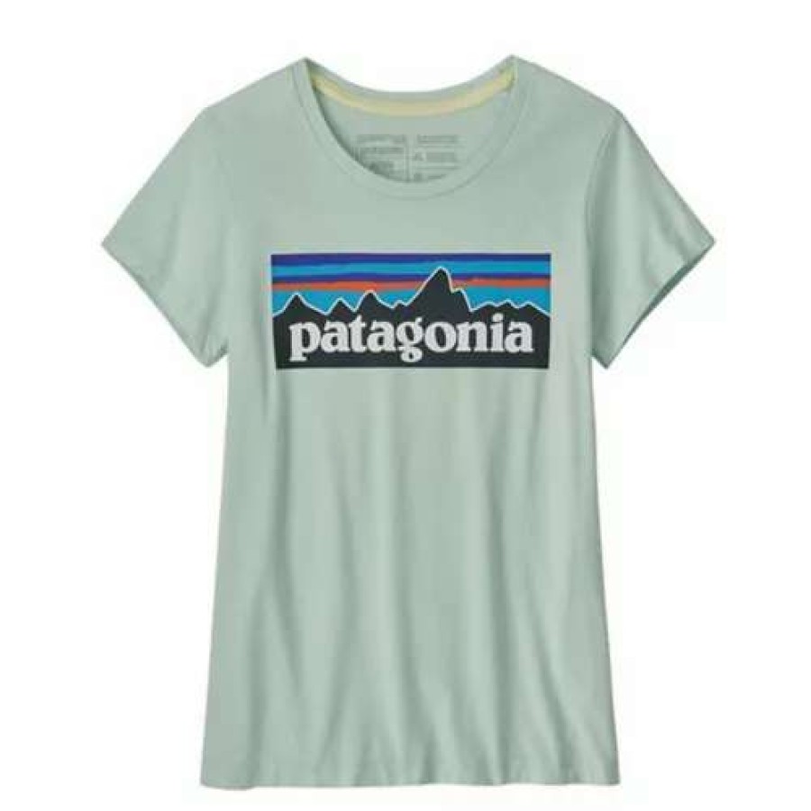 Shirts * | Girls' Patagonia Regen P6 Logo T-Shirt Light Green