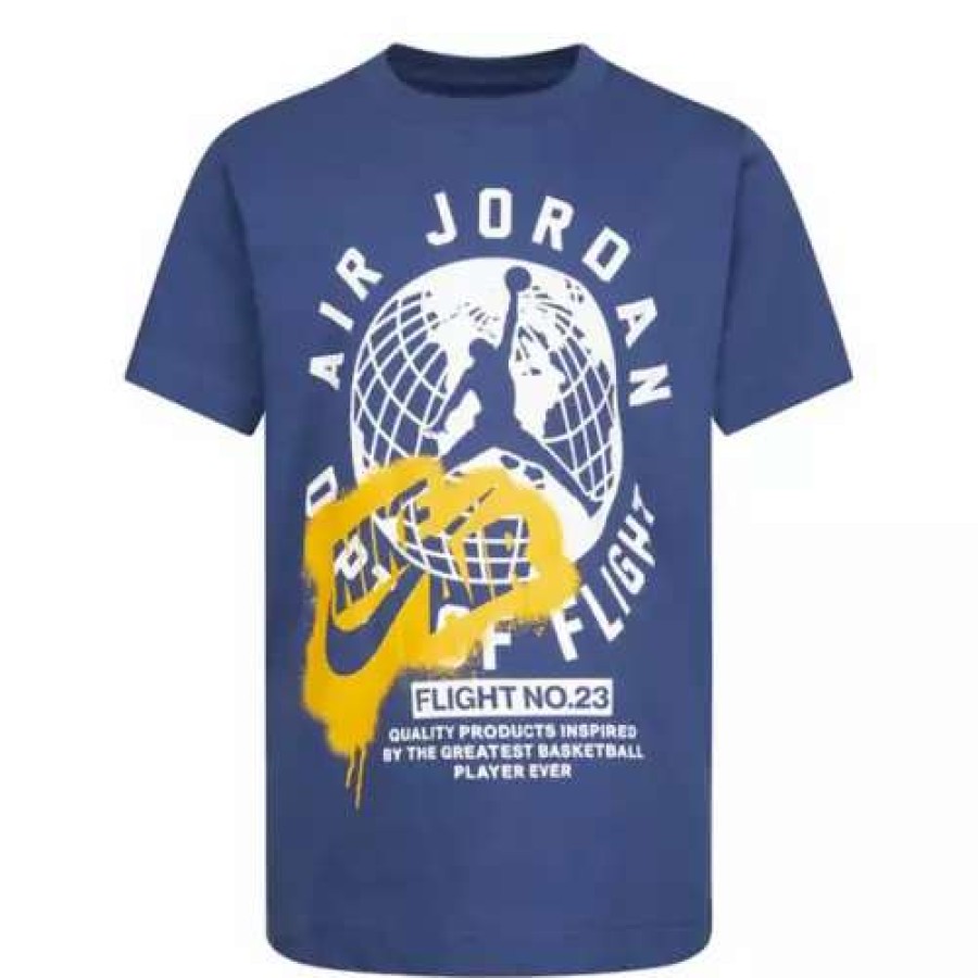 Shirts * | Boys' Jordan High Brand Scramble T-Shirt Blue