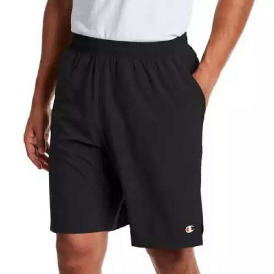 Shorts * | Men'S Champion Script Logo Sport Shorts Black