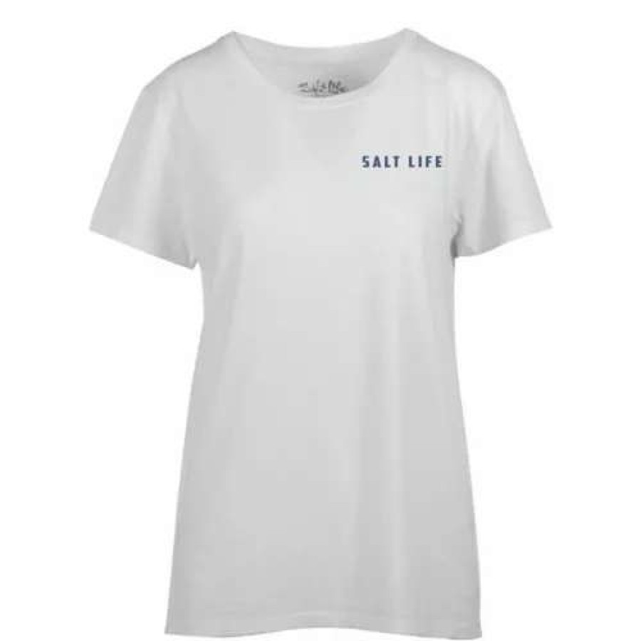 Shirts * | Women'S Salt Life Amerifinz T-Shirt White