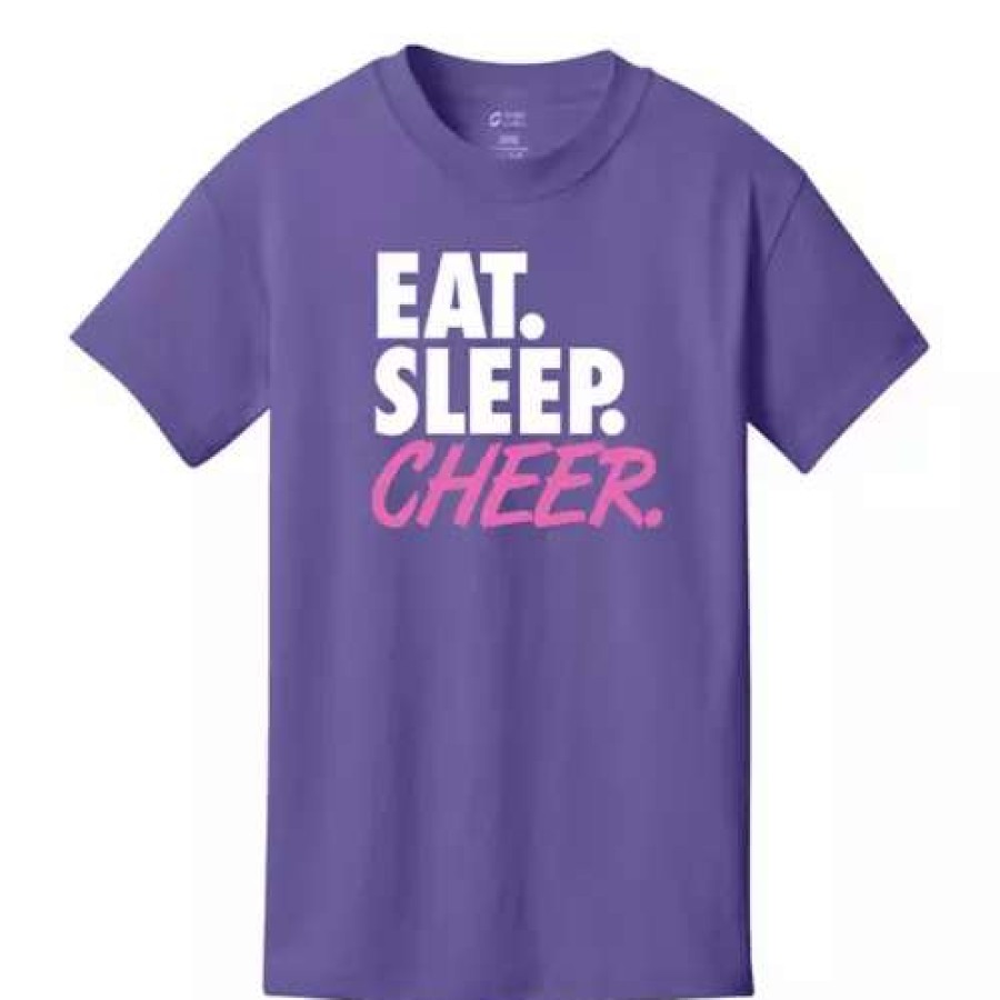 Shirts * | Girls' Range Eat Sleep Cheer T-Shirt Purple