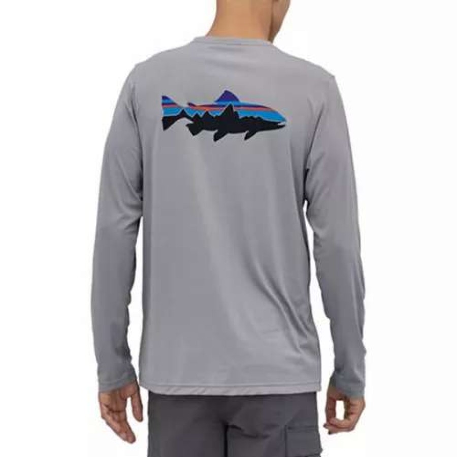 Shirts * | Men'S Patagonia Long Sleeve Capilene Cool Daily Fish Graphic Shirt