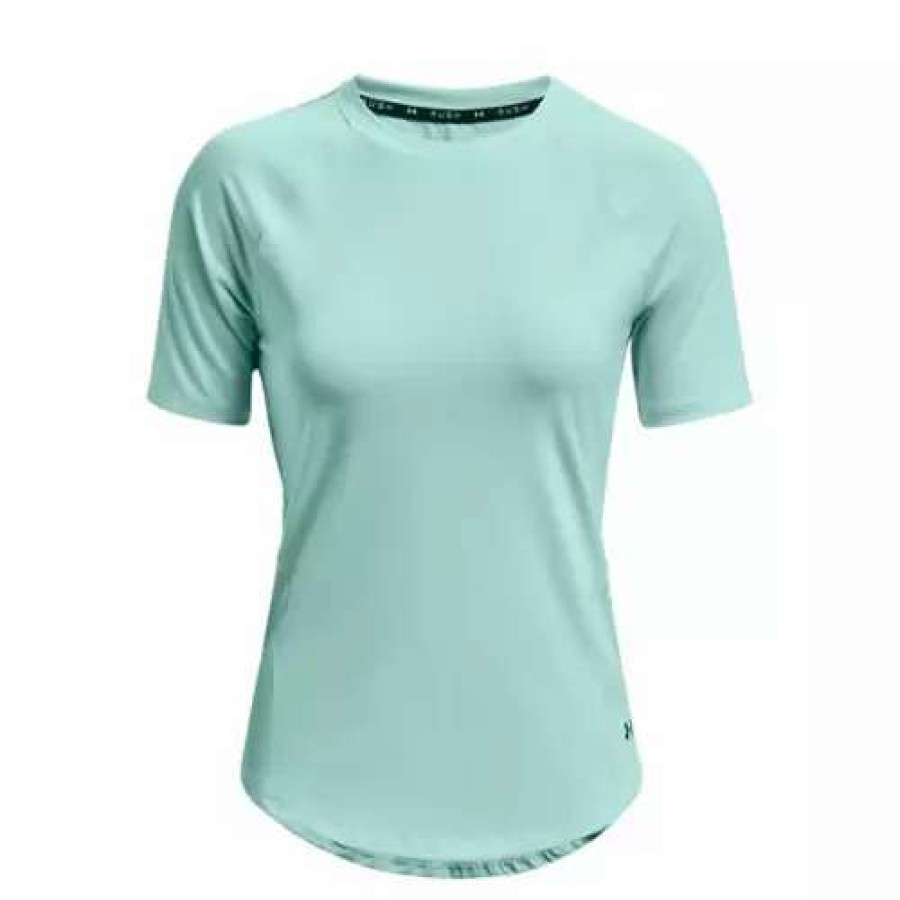 Shirts * | Women'S Under Armour Rush Short Sleeve Shirt Sea Mist / / Iridescent