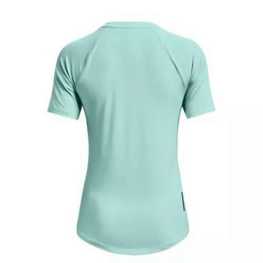 Shirts * | Women'S Under Armour Rush Short Sleeve Shirt Sea Mist / / Iridescent