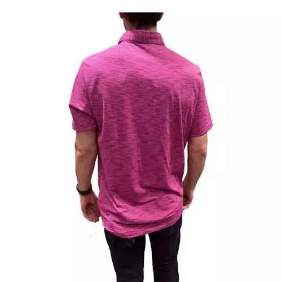 Shirts * | Men'S Adidas Space Dye Golf Polo Fuchsia