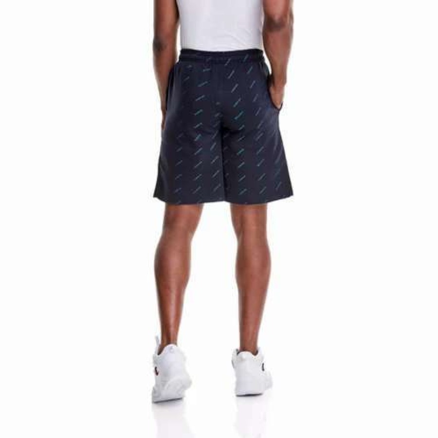 Shorts * | Men'S Champion Powerblend All Over Logo Fleece Lounge Shorts