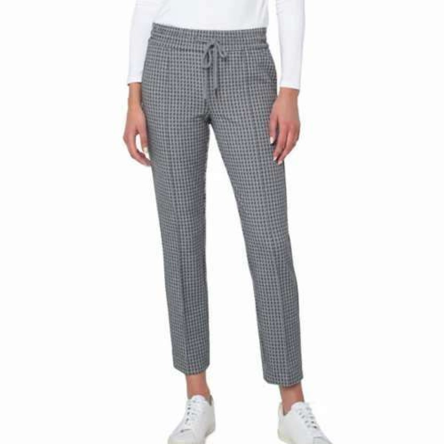 Pants * | Women'S Liverpool Los Angeles Pull On Ankle Pants Grey Heather White