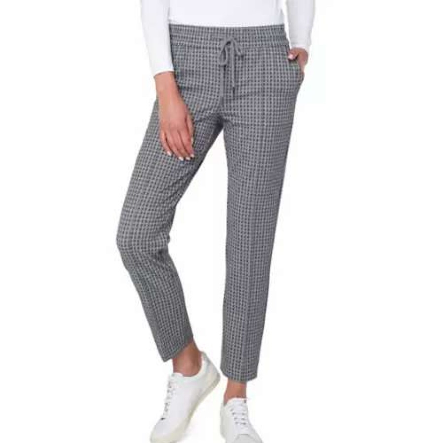 Pants * | Women'S Liverpool Los Angeles Pull On Ankle Pants Grey Heather White