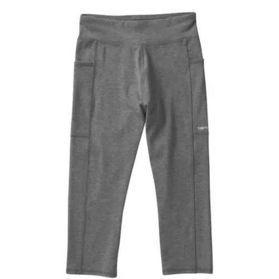 Tights & Leggings * | Girls' Carhartt Lightweight Crop Leggings Dark Grey Heather